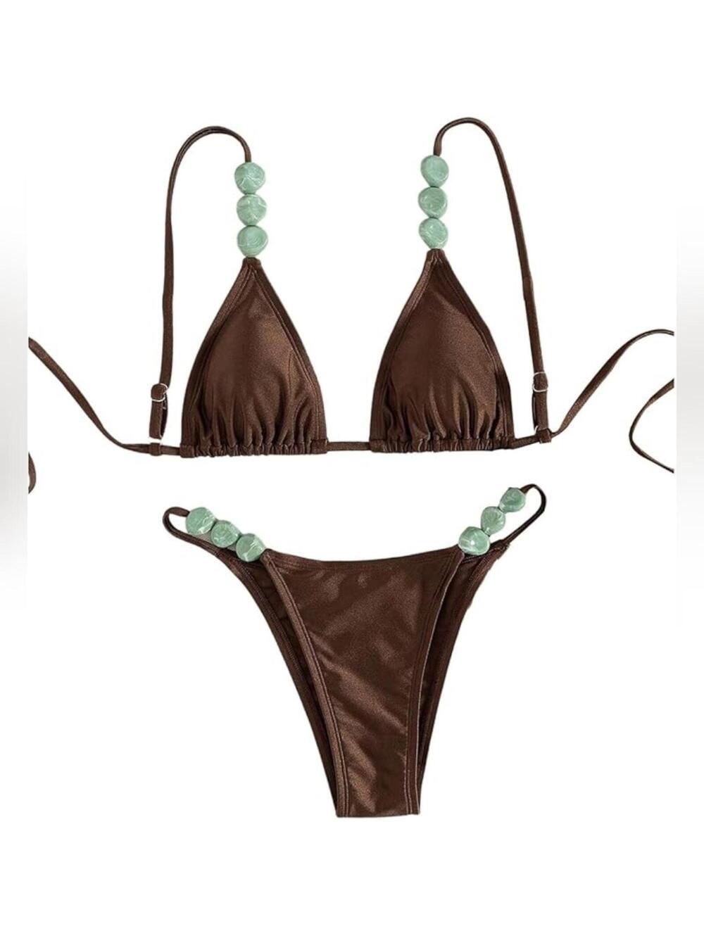 NWOT OYOANGLE 2 Piece Triangle High Cut Bikini Swimsuit, Medium